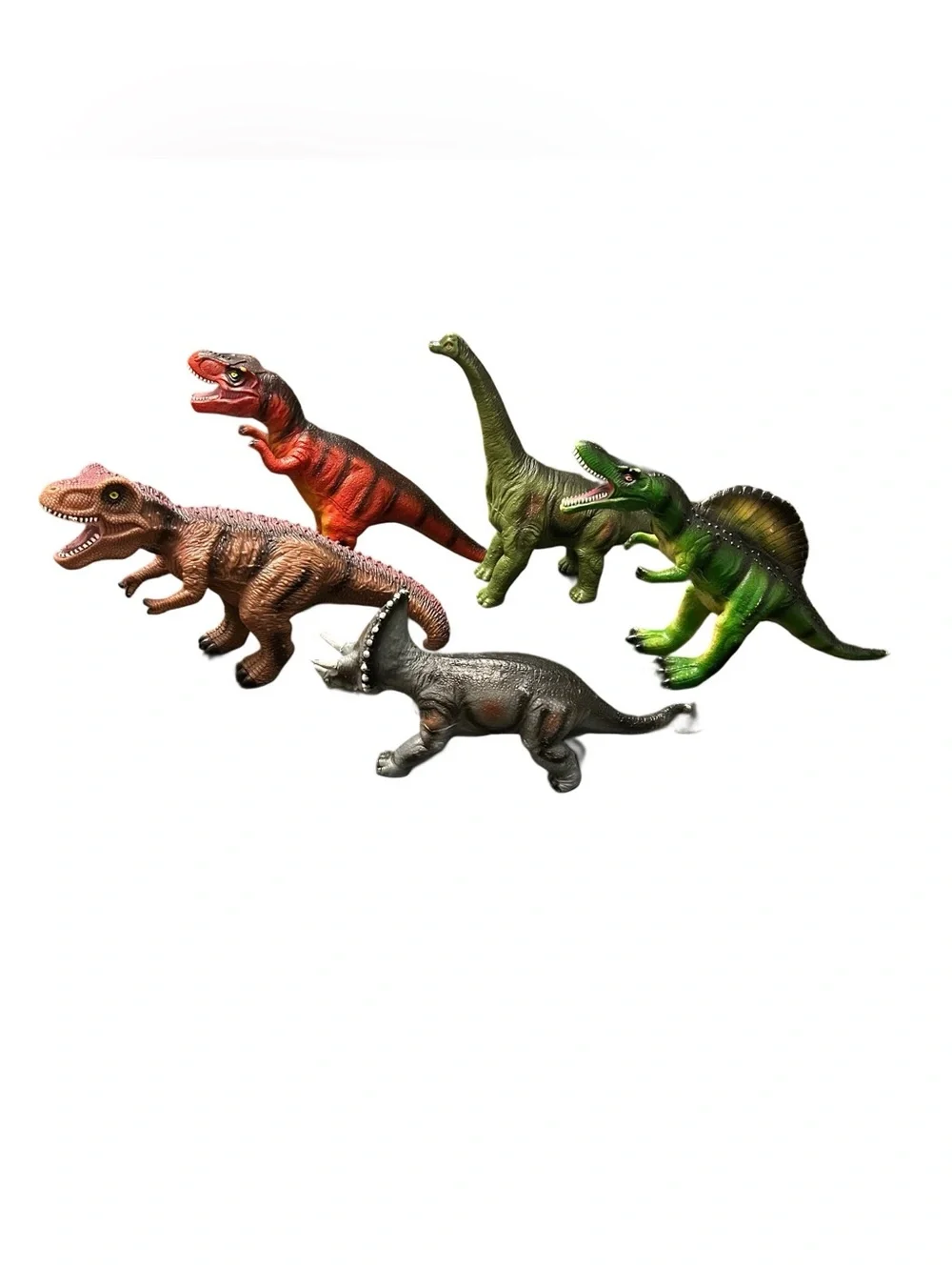 Jumbo Size Dinosaur Figure Lot Of 5 Soft Rubber T-Rex 11” XL Size